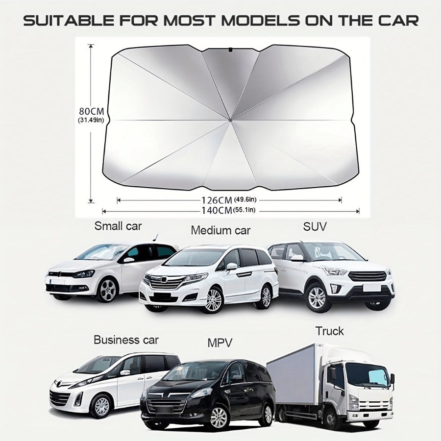 2026 Foldable Windshield Sunshade – Anti-UV, Easy Storage & Universal Car Fit