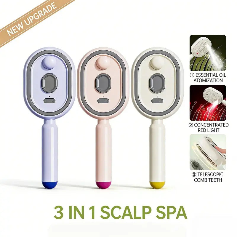 3-in-1 Electric Mist Spray Scalp Massage Brush