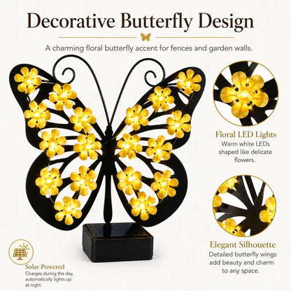 Solar-Powered LED Butterfly Garden Light