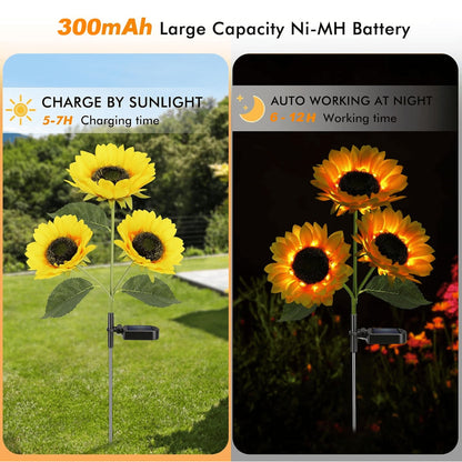 🌻Sunflower Solar Garden Lights – Waterproof Outdoor Stake Lights for Yard & Patio Décor
