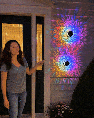 Solar Mandala Wall Light Outdoor Projector Lamp