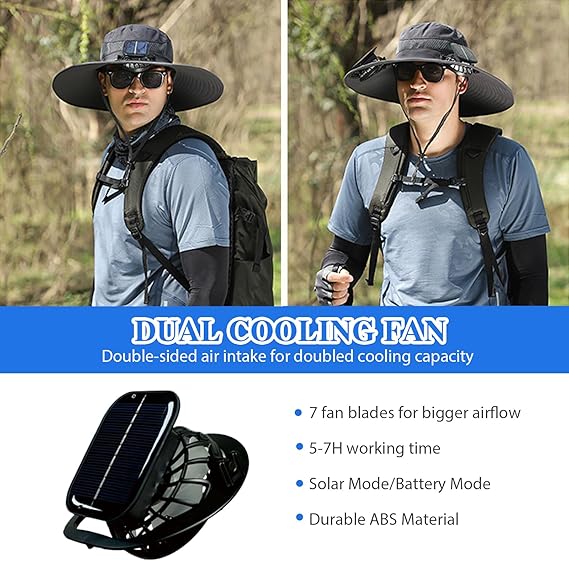 Ultralight Solar Fan Sun Hat – Built-in Fan, UV Protection & Featherlight Design