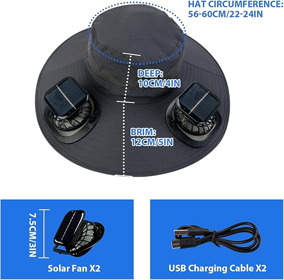 Ultralight Solar Fan Sun Hat – Built-in Fan, UV Protection & Featherlight Design
