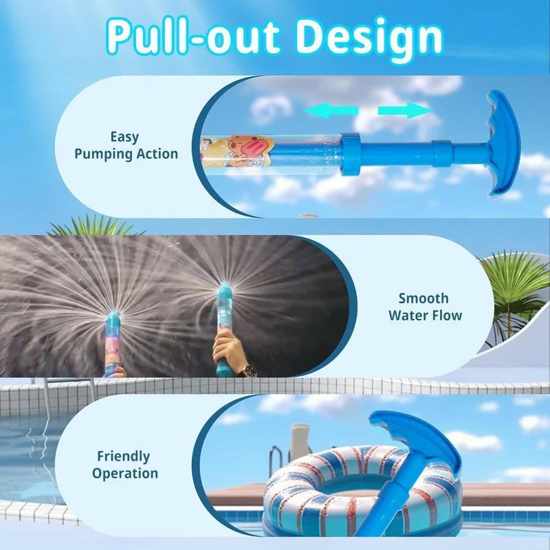 Firework Water Gun Toy – Pull-Out Soaker for Kids, Outdoor Summer Water Play