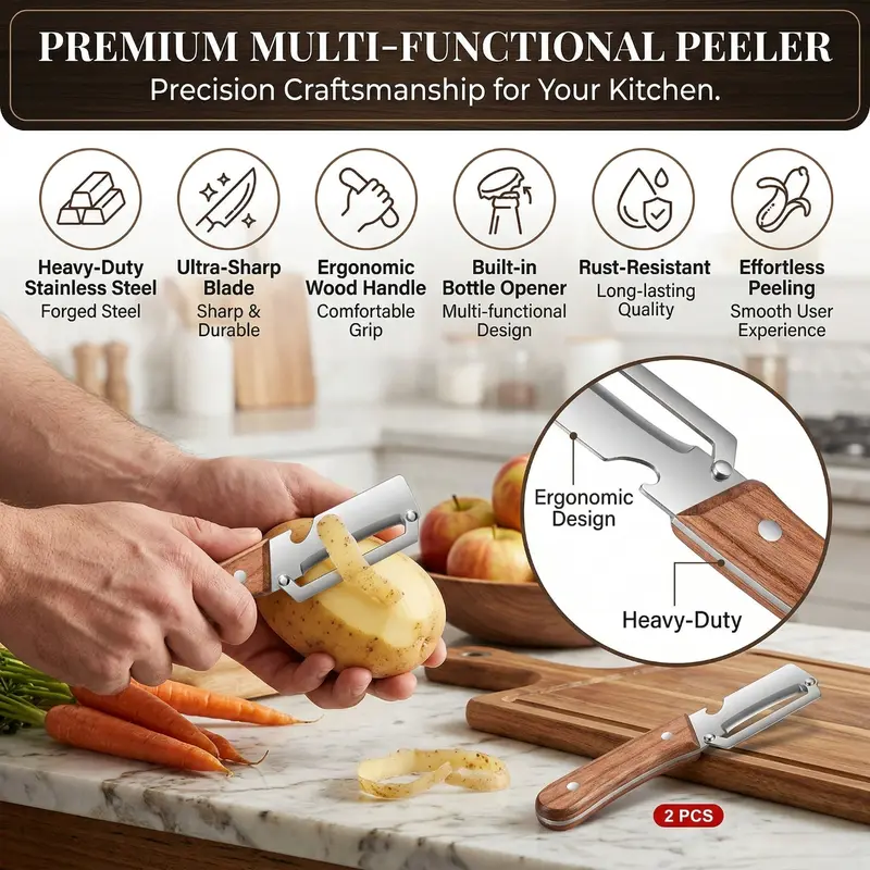 Multifunctional Stainless Steel Kitchen Tool Set – Slice, Dice & Prep with Ease