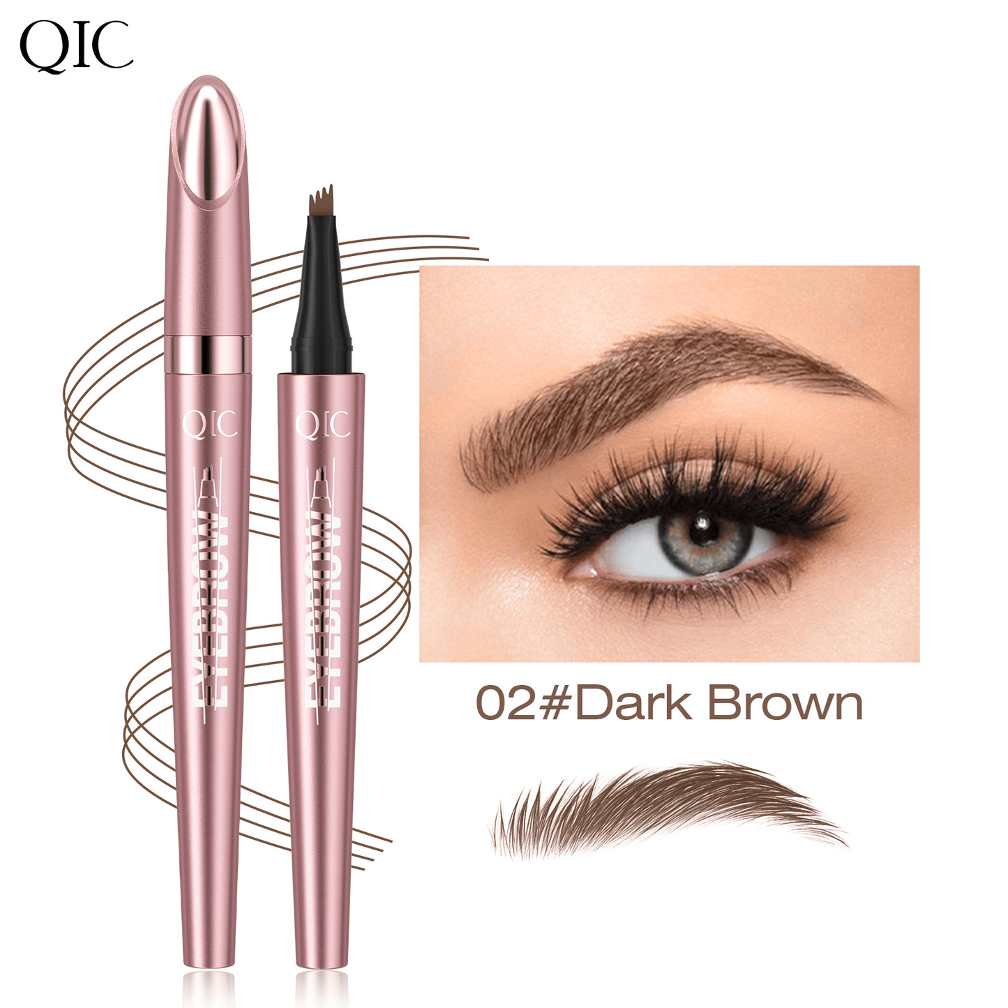 Waterproof Micro-Fork Eyebrow Pencil – Natural Hair-Stroke Effect & Long-Lasting Color