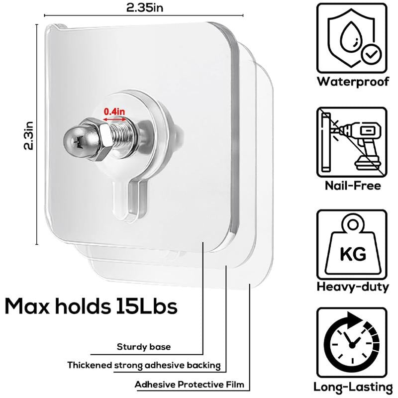 No-Drill Screw Stickers – Strong Adhesive Wall Hooks for Damage-Free Mounting