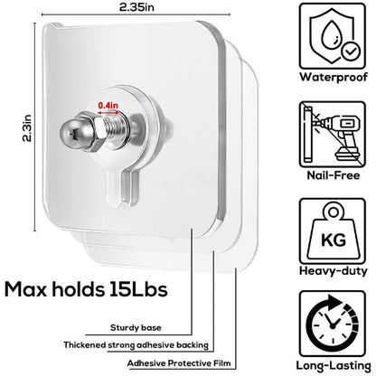 No-Drill Screw Stickers – Strong Adhesive Wall Hooks for Damage-Free Mounting