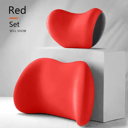 Car Neck and Lumbar Support Pillow Set - Memory Foam