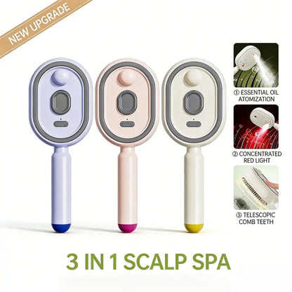 3-in-1 Electric Mist Spray Scalp Massage Brush