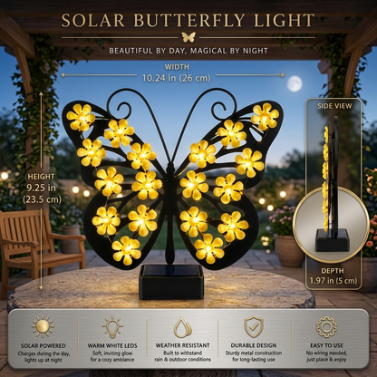 Solar-Powered LED Butterfly Garden Light