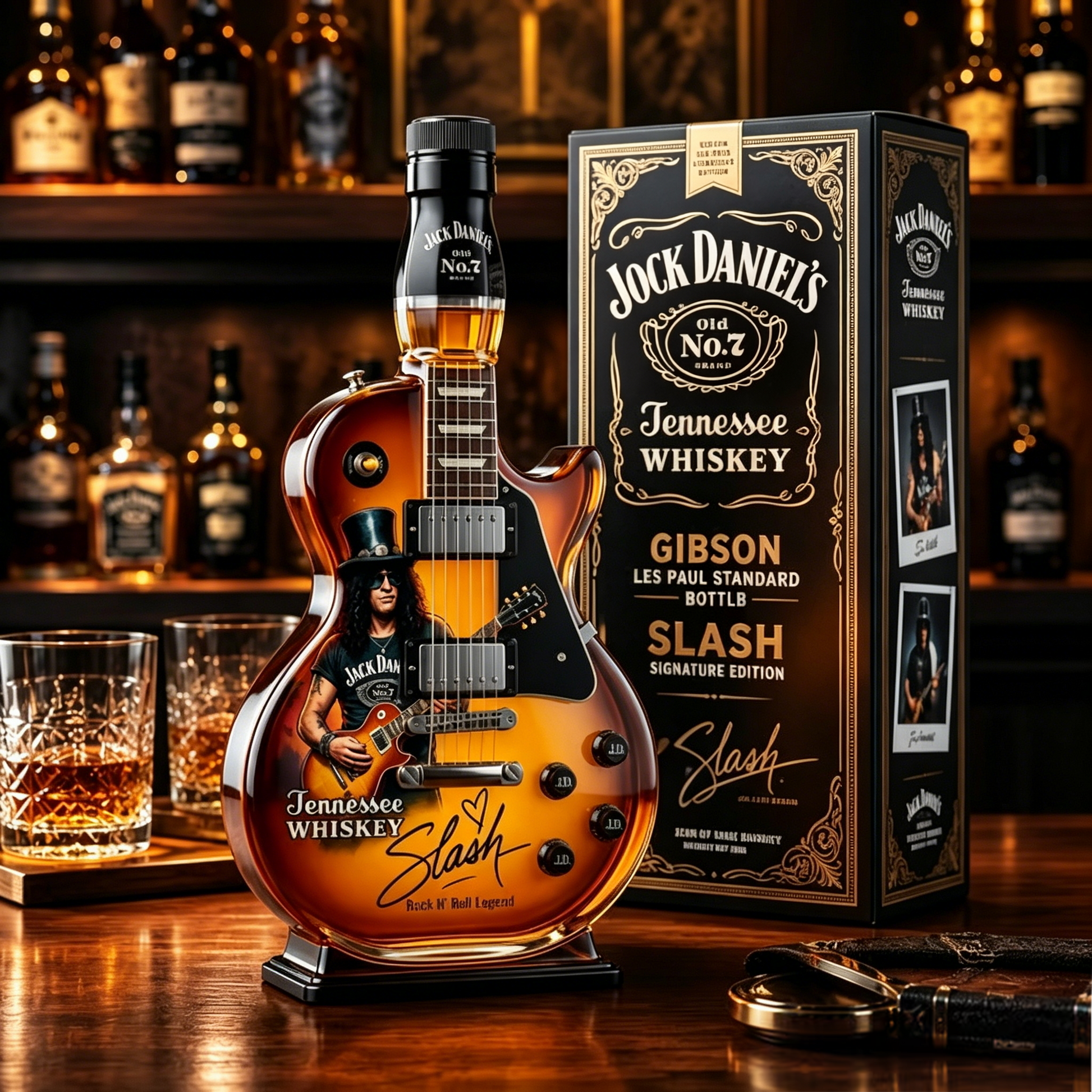 Sunburst Guitar Shaped Liquor Decanter Bottle - product detail 7