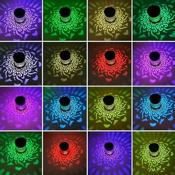 Solar Mandala Wall Light Outdoor Projector Lamp