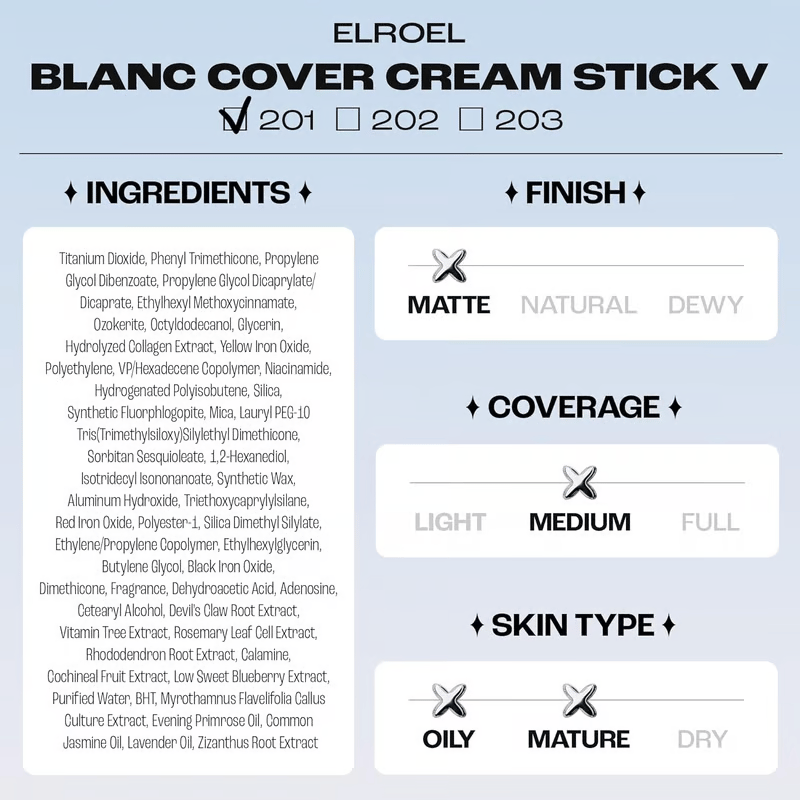 Korean Color-Changing Foundation Stick with Volufiline – Cream Stick V White +