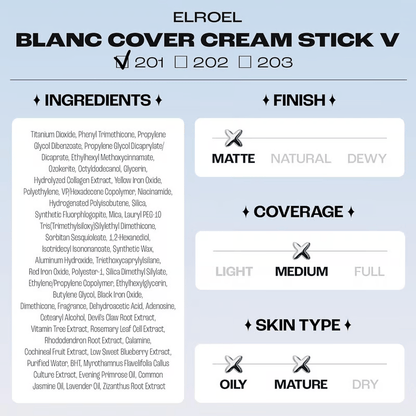 Korean Color-Changing Foundation Stick with Volufiline – Cream Stick V White +