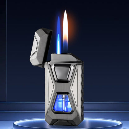 🔥Voice-Activated Dual Flame Lighter – Windproof, USB Rechargeable & Flameless Electric Arc