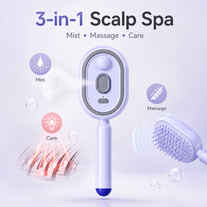 3-in-1 Electric Mist Spray Scalp Massage Brush