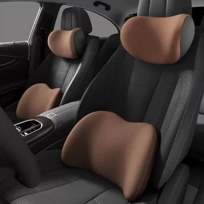 Car Neck and Lumbar Support Pillow Set - Memory Foam
