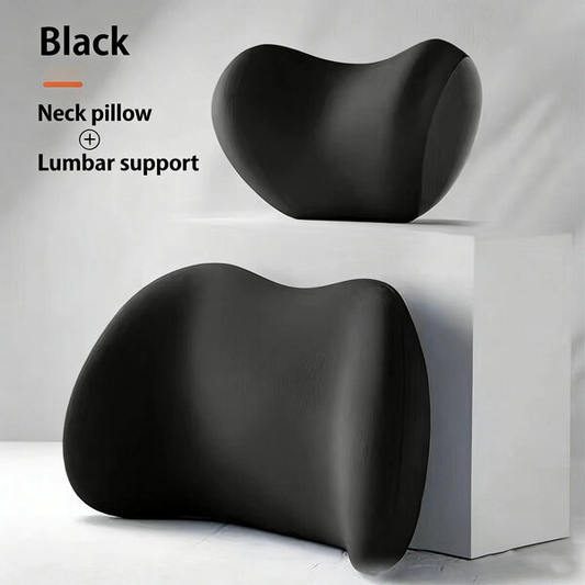 Car Neck and Lumbar Support Pillow Set - Memory Foam