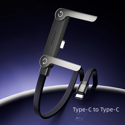 240W Braided Fast Charging Cable with Built-in Phone Stand – USB-C Compatible