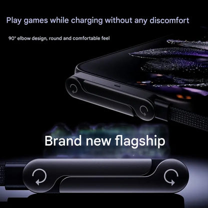 240W Braided Fast Charging Cable with Built-in Phone Stand – USB-C Compatible