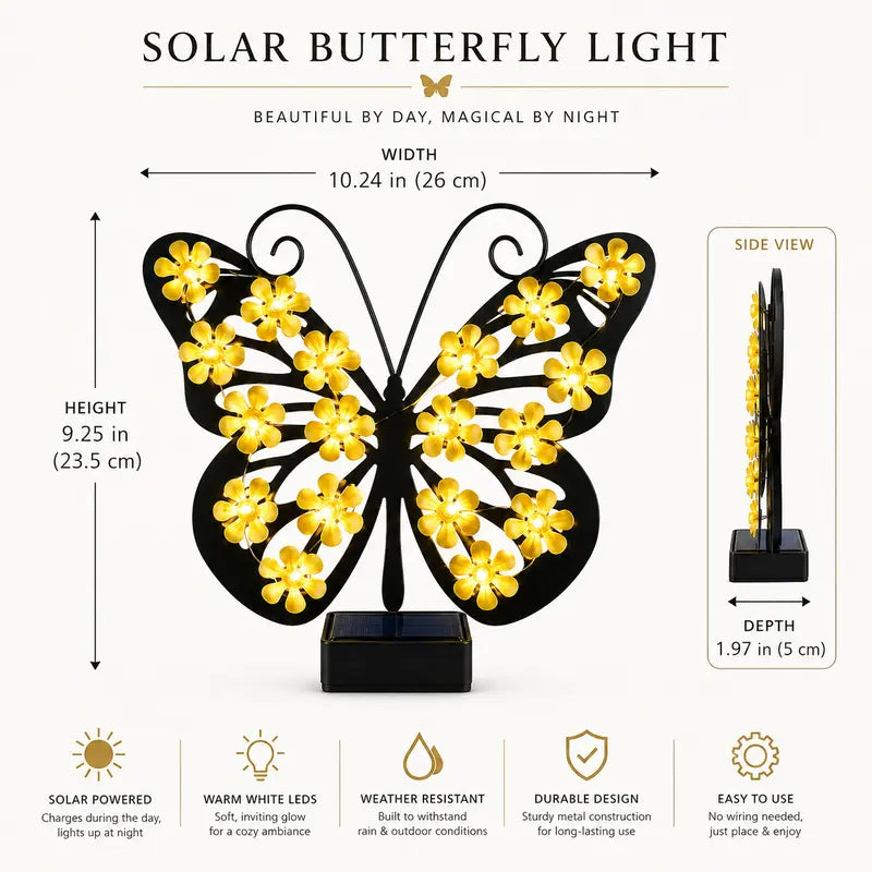 Solar-Powered LED Butterfly Garden Light