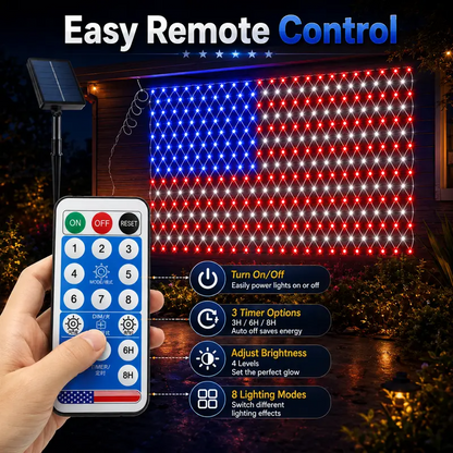 Outdoor LED American Flag Net Lights