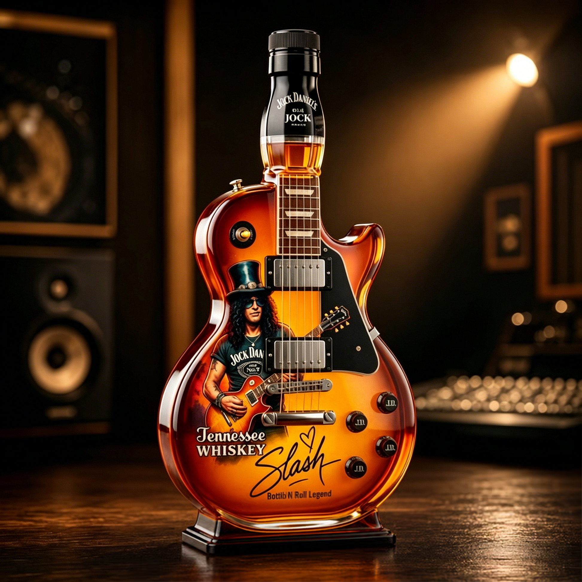 Sunburst Guitar Shaped Liquor Decanter Bottle - product detail 4