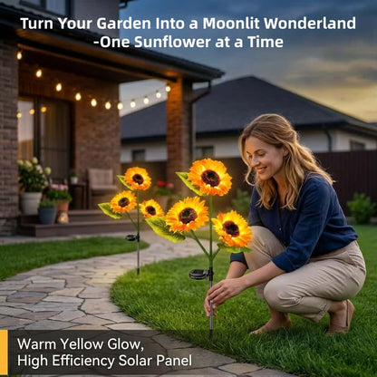🌻Sunflower Solar Garden Lights – Waterproof Outdoor Stake Lights for Yard & Patio Décor