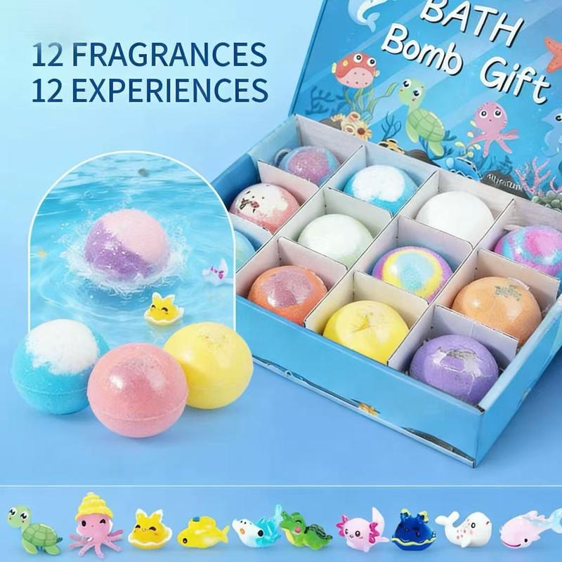 Natural Bath Bombs for Kids – Mega Bubbles, Surprise Inside, 12 Pcs per Box