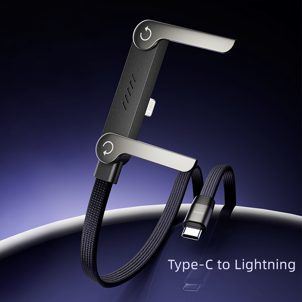 240W Braided Fast Charging Cable with Built-in Phone Stand – USB-C Compatible