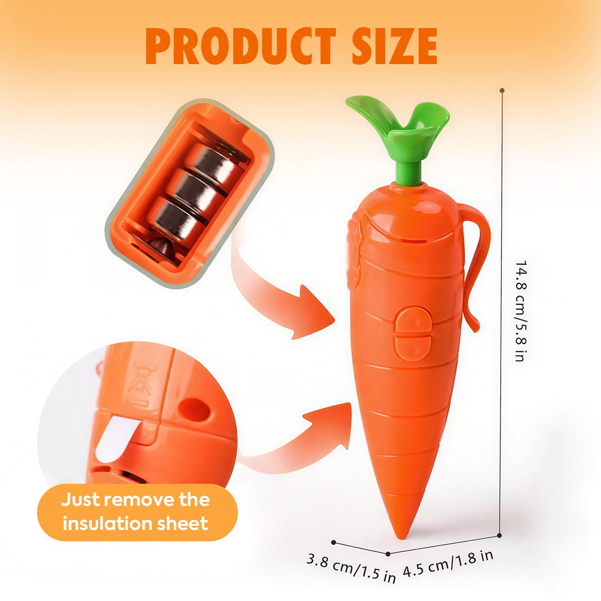 Carrot Voice Recording Pen – 60-Second Recordable Magic Toy for Kids
