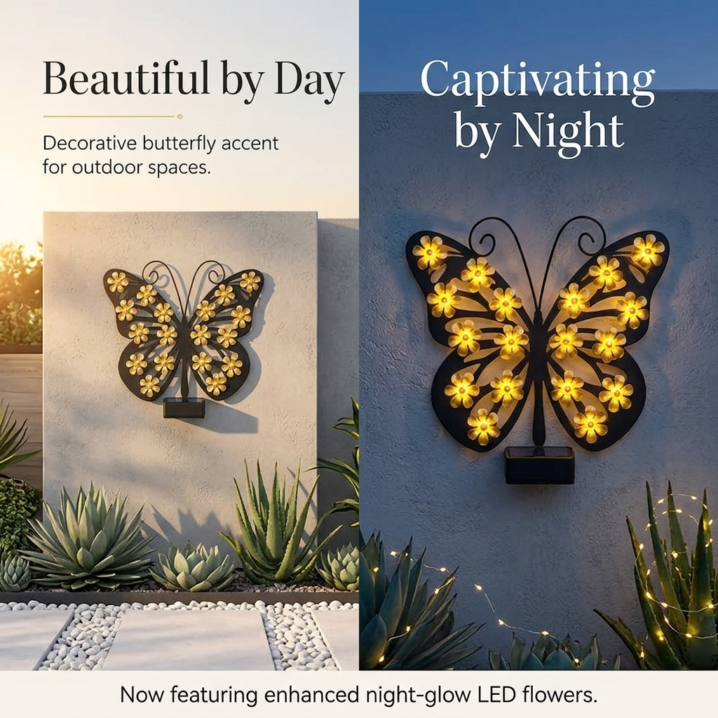 Solar-Powered LED Butterfly Garden Light