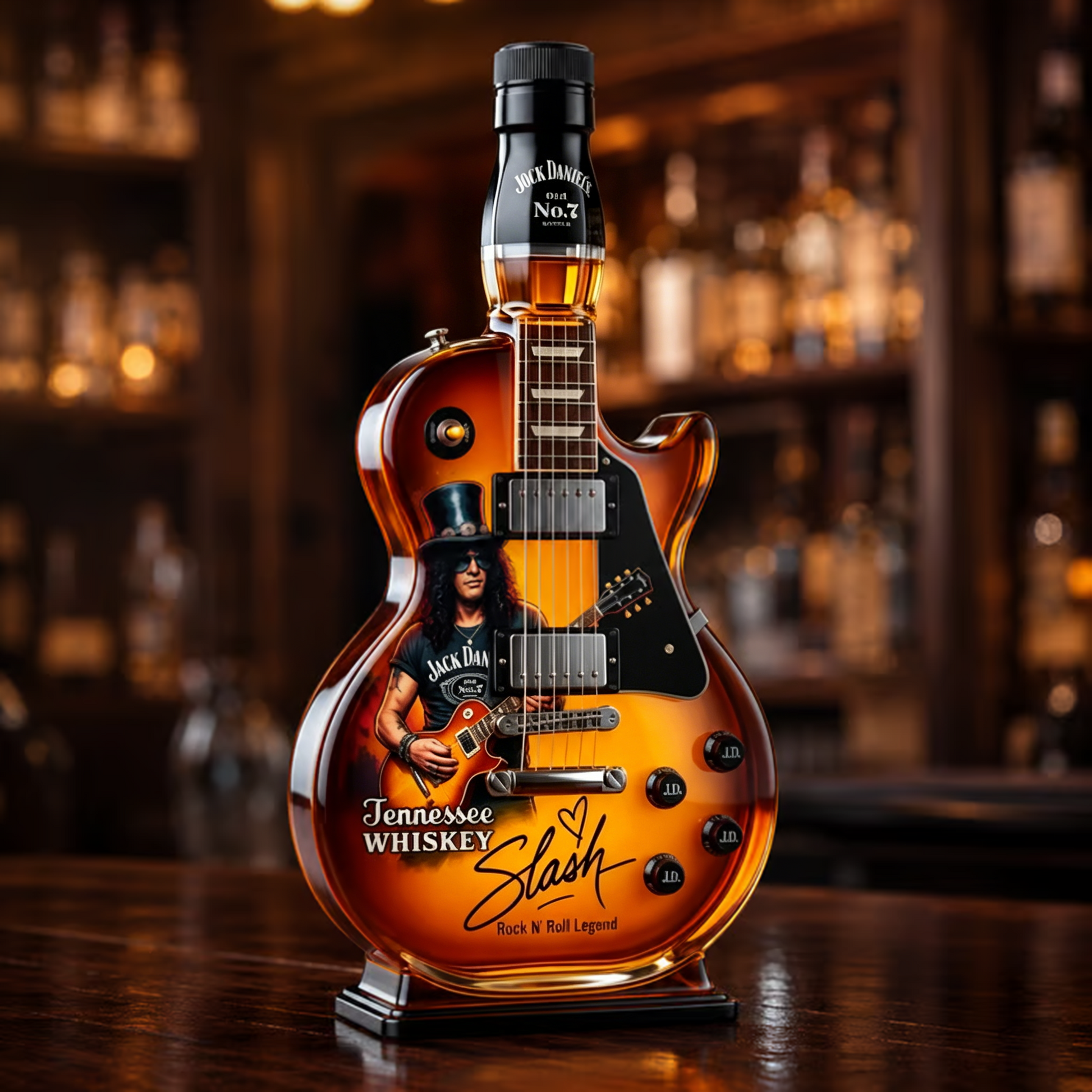 Sunburst Guitar Shaped Liquor Decanter Bottle - product detail 3