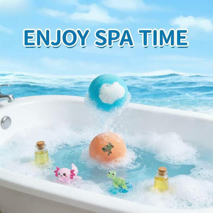 Natural Bath Bombs for Kids – Mega Bubbles, Surprise Inside, 12 Pcs per Box