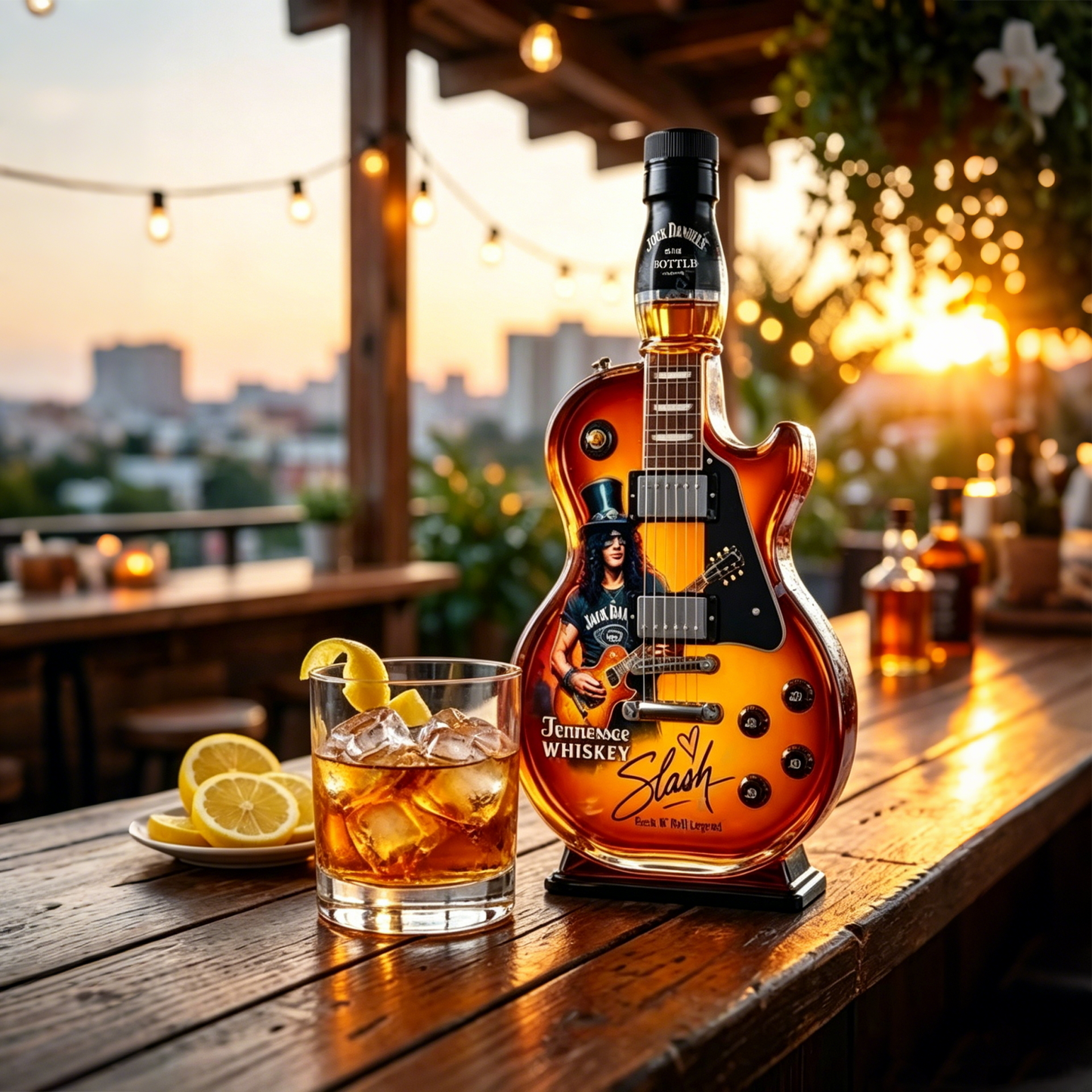 Sunburst Guitar Shaped Liquor Decanter Bottle - product detail 6