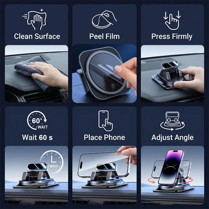 360° Rotatable Car Phone Holder – Strong Suction Cup Mount for Dashboard & Windshield
