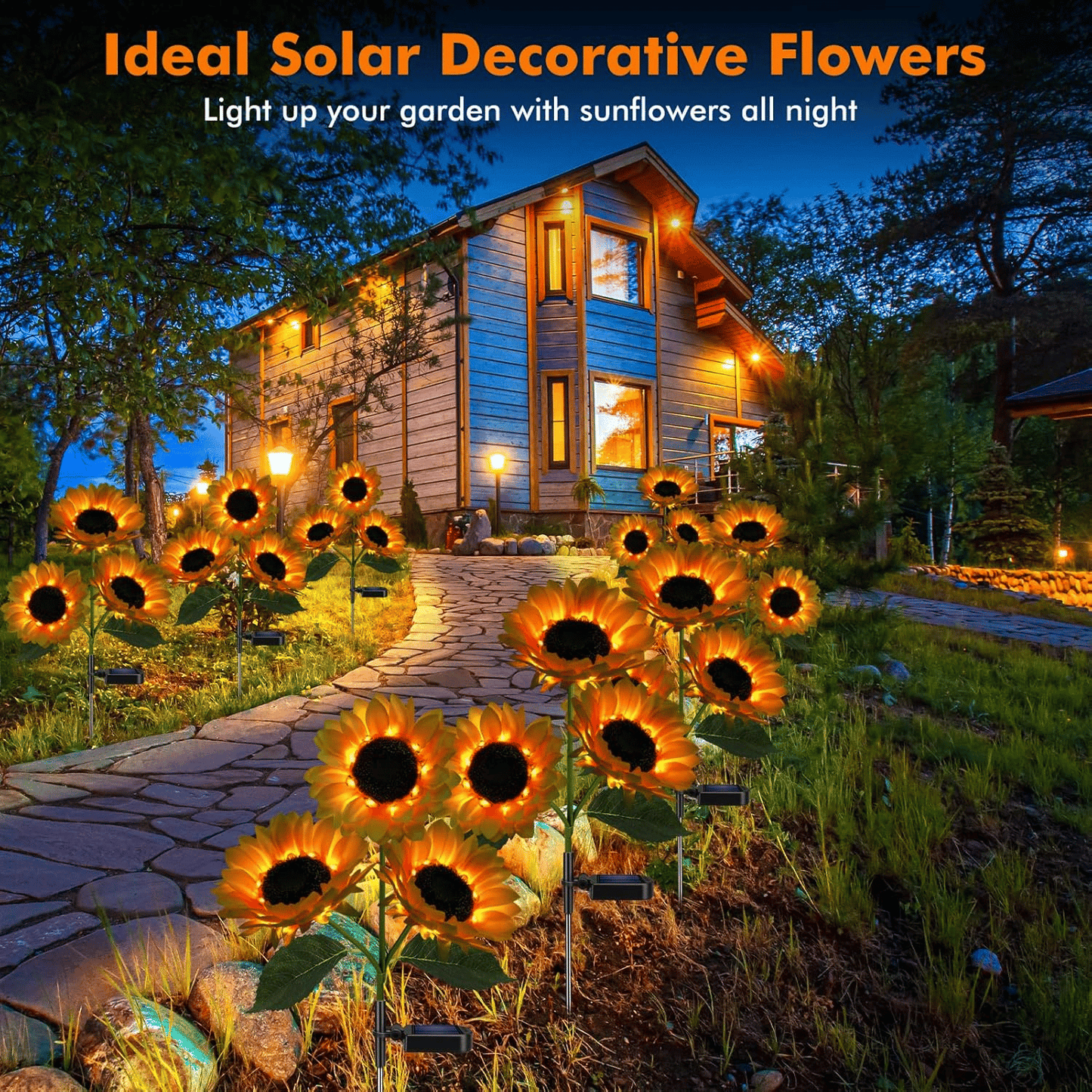 🌻Sunflower Solar Garden Lights – Waterproof Outdoor Stake Lights for Yard & Patio Décor