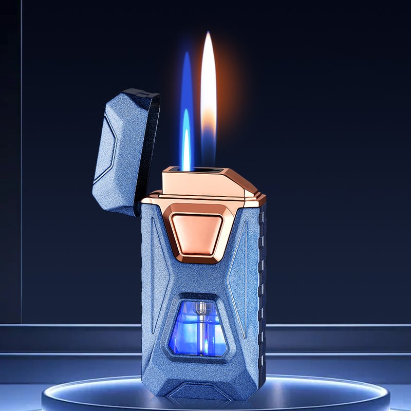🔥Voice-Activated Dual Flame Lighter – Windproof, USB Rechargeable & Flameless Electric Arc