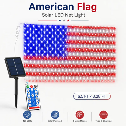 Outdoor LED American Flag Net Lights