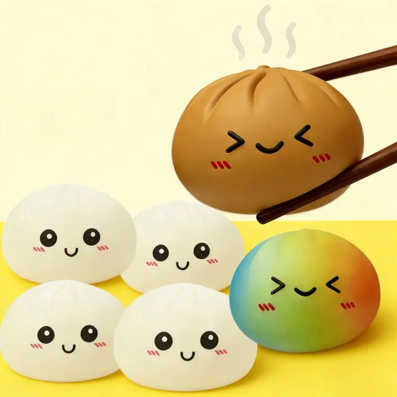 Giant Dumpling Squishy Toy – Cute Smiling Face Slow Rising Stress Relief Ball