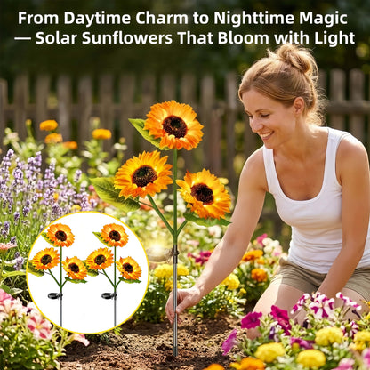 🌻Sunflower Solar Garden Lights – Waterproof Outdoor Stake Lights for Yard & Patio Décor