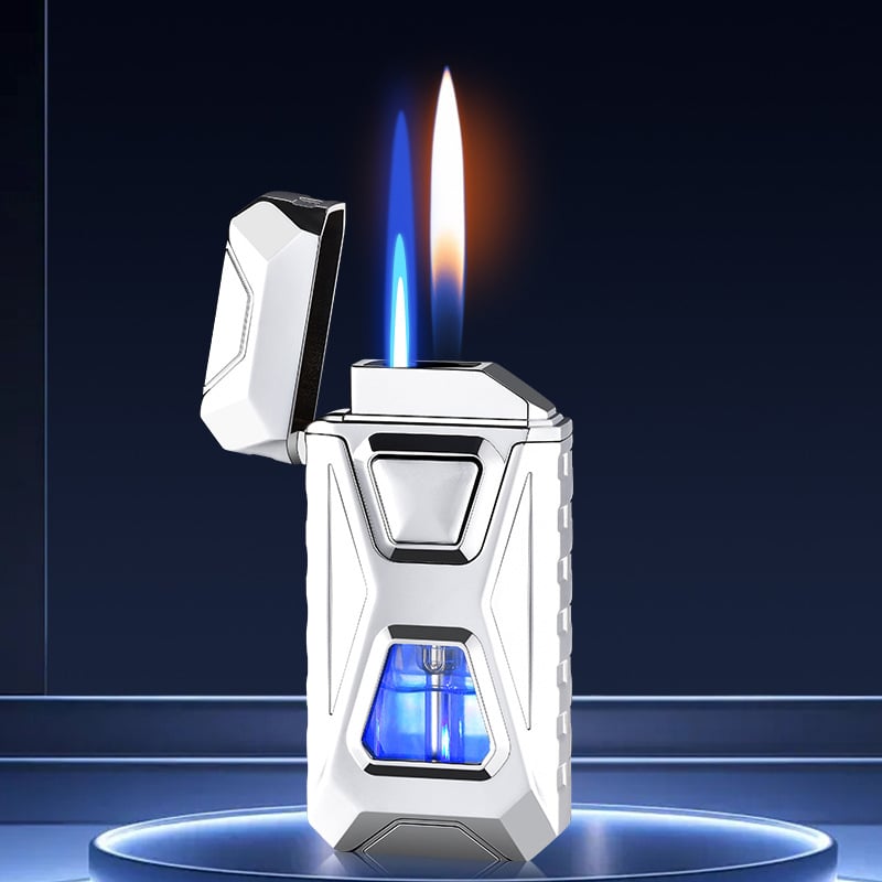 🔥Voice-Activated Dual Flame Lighter – Windproof, USB Rechargeable & Flameless Electric Arc