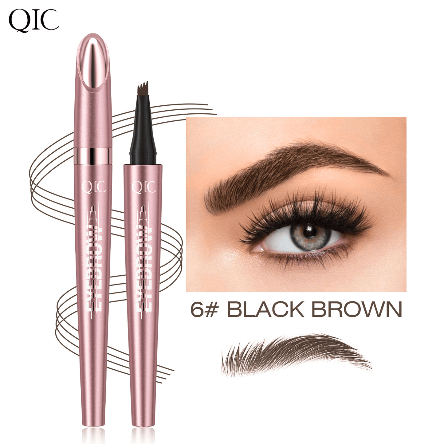 Waterproof Micro-Fork Eyebrow Pencil – Natural Hair-Stroke Effect & Long-Lasting Color