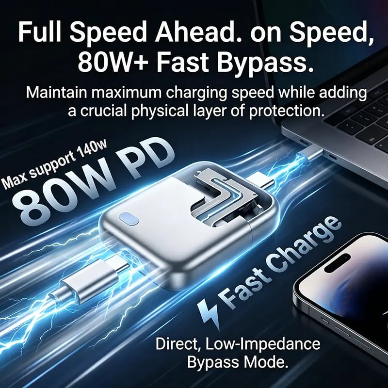 140W Smart Charging Adapter with Auto-Stop Protection