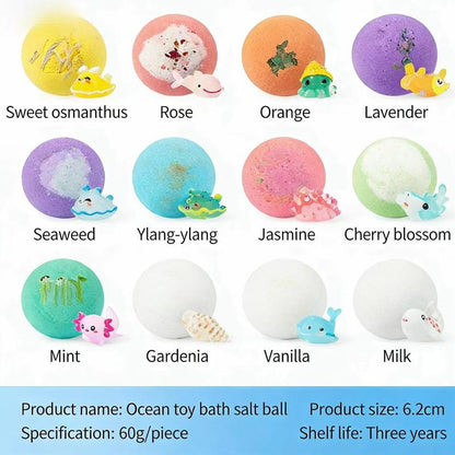 Natural Bath Bombs for Kids – Mega Bubbles, Surprise Inside, 12 Pcs per Box
