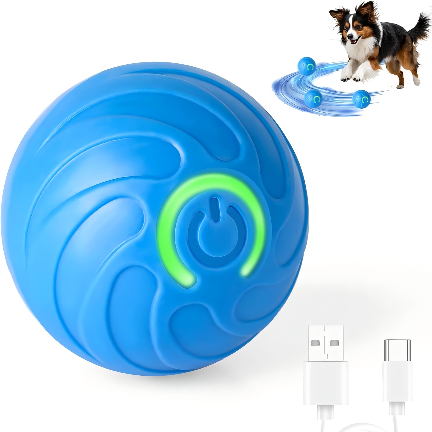 Interactive Automatic Dog Toy Ball – USB Rechargeable, Self-Rolling & Keeps Dogs Active