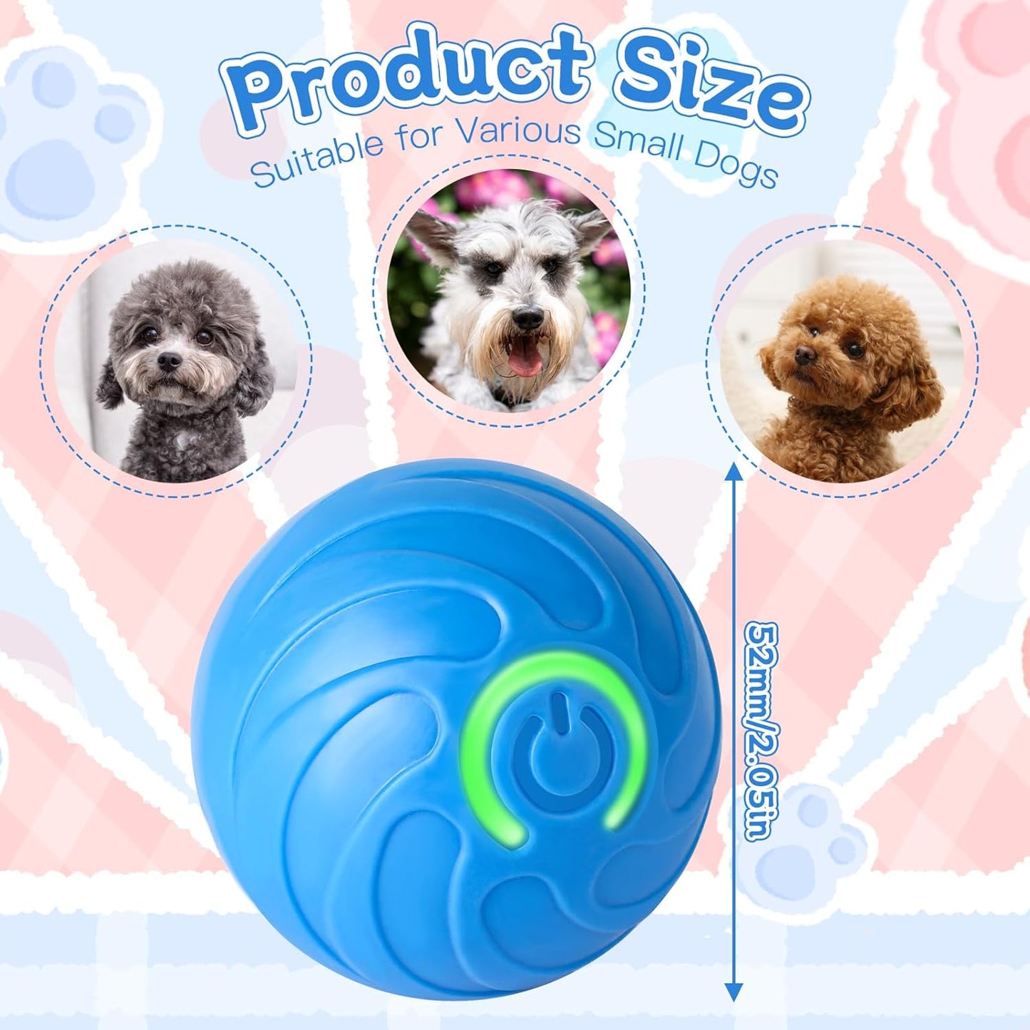 Interactive Automatic Dog Toy Ball – USB Rechargeable, Self-Rolling & Keeps Dogs Active