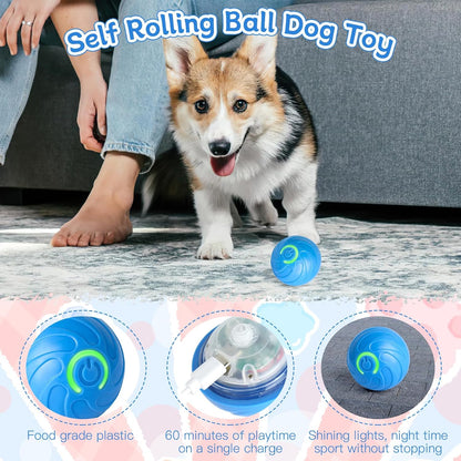 Interactive Automatic Dog Toy Ball – USB Rechargeable, Self-Rolling & Keeps Dogs Active