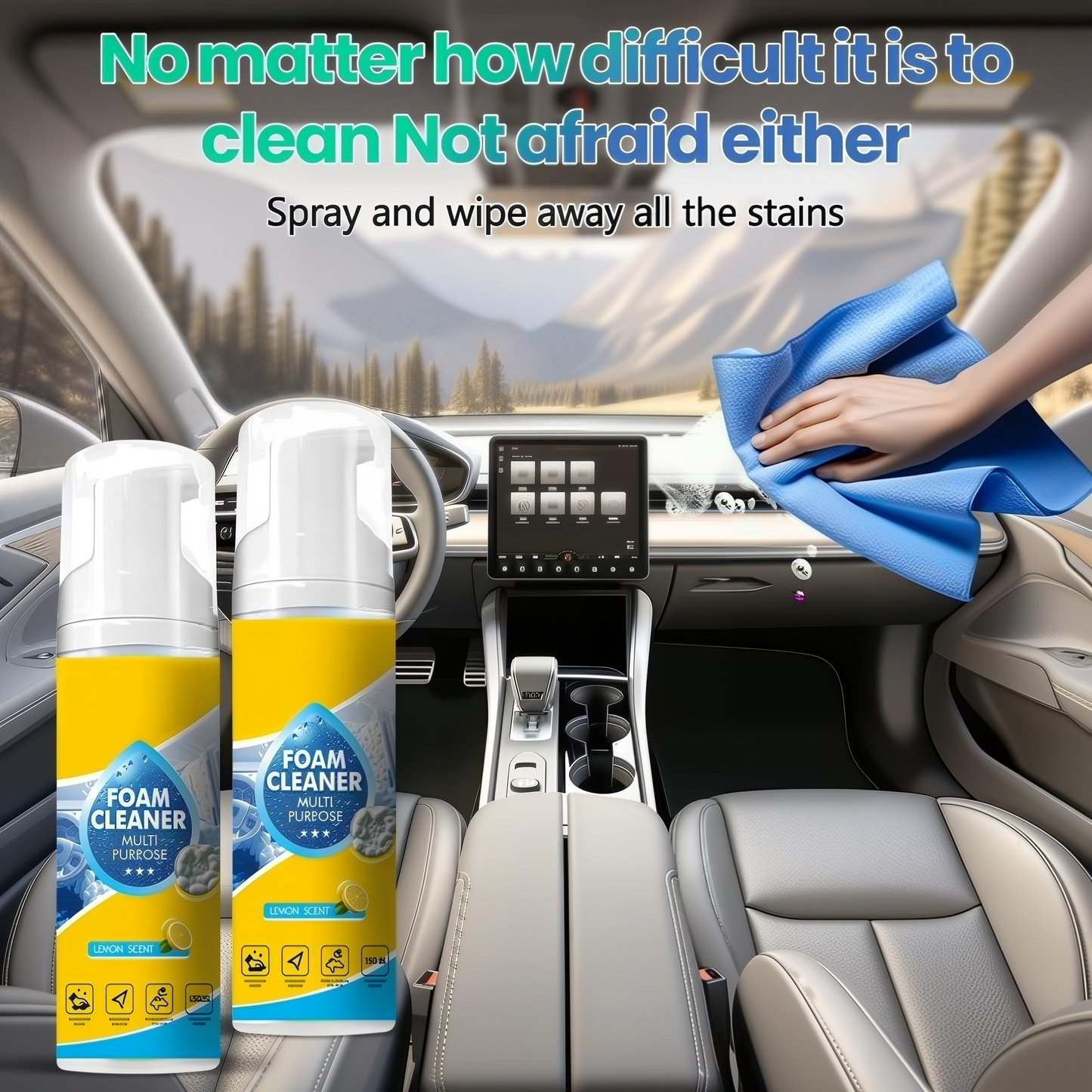 All-in-One Cleaner Kit – Wipe & Sponge for Car Interior, Shoes & Leather Bags